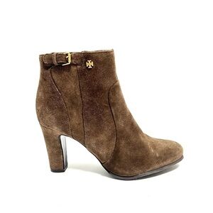 TORY BURCH | Vintage Y2K brown suede heeled ankle boots Milan Bootie